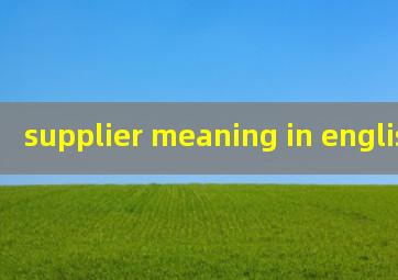  supplier meaning in english